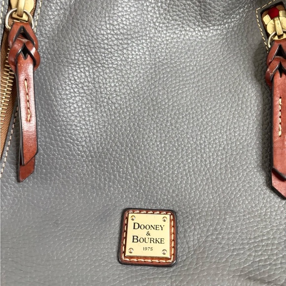 Dooney And Bourke Cooper Hobo Leather Shoulder bag grey brown - Picture 4 of 11